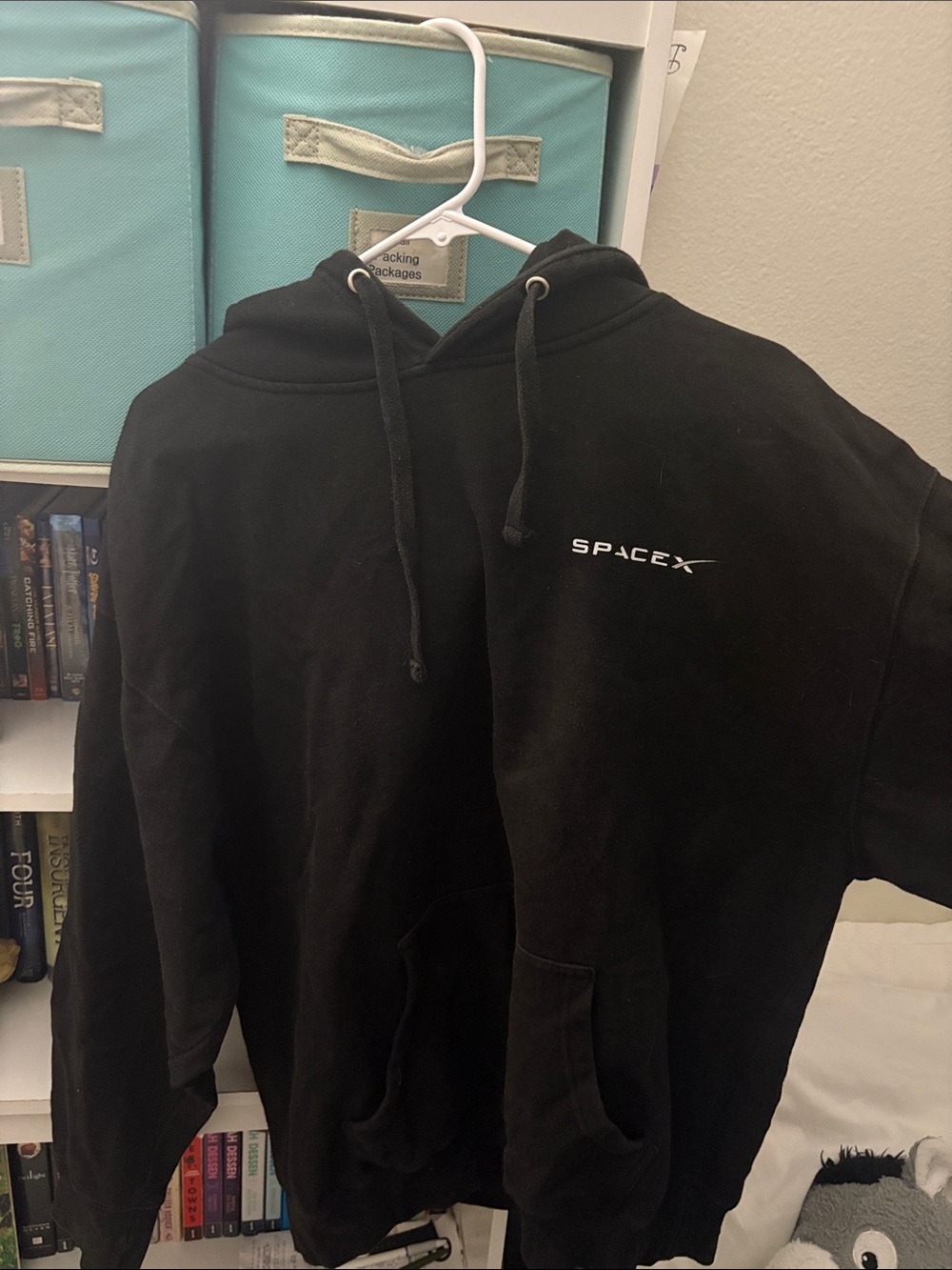 SpaceX Men's Black Crewneck Hoodie Sweatshirt